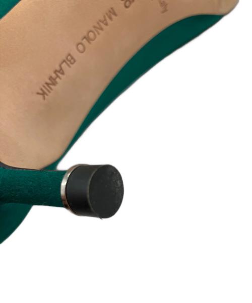 Manolo Blahnik（マノロブラニク）Manolo Blahnik (マノロブラニク) ハンギフラット ハイヒールパンプス グリーン サイズ:36の古着・服飾アイテム
