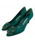 Manolo Blahnik（マノロブラニク）の古着「ハンギフラット ハイヒールパンプス」｜グリーン