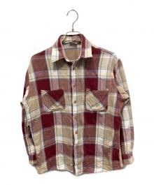 big mac（ビッグマック）の古着「チェック ネルシャツ 長袖シャツ」｜ベージュ×レッド