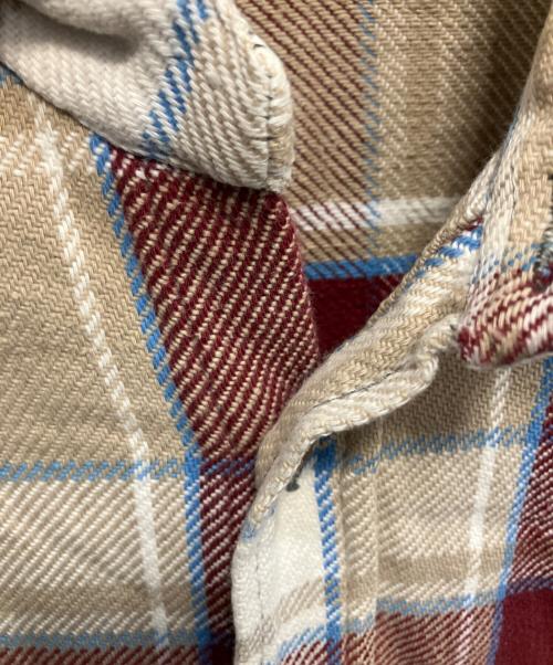 big mac（ビッグマック）big mac (ビッグマック) チェック ネルシャツ 長袖シャツ ベージュ×レッド サイズ:Lの古着・服飾アイテム