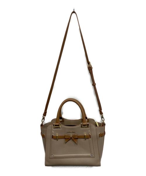 Samantha Vega（サマンサベガ）Samantha Vega (サマンサベガ) リボンモチーフハンドバッグ 2WAYバッグ ブラウンの古着・服飾アイテム