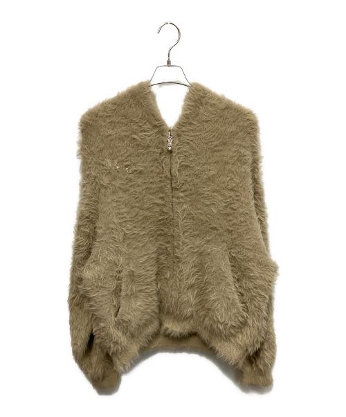 THUG CLUB（サグ クラブ）THUG CLUB (サグ クラブ) Pack Fur Zip-up Hoodie ジップパーカー ブラウン サイズ:2の古着・服飾アイテム