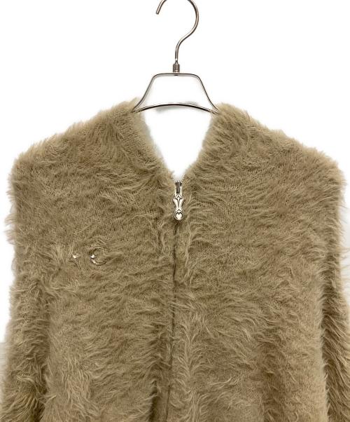 THUG CLUB（サグ クラブ）THUG CLUB (サグ クラブ) Pack Fur Zip-up Hoodie ジップパーカー ブラウン サイズ:2の古着・服飾アイテム