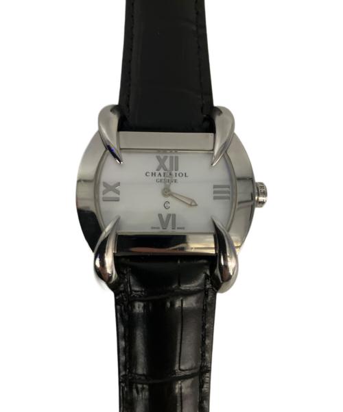 CHARRIOL（シャリオール）CHARRIOL (シャリオール) クォーツ レザーベルト 00542 リストウォッチ ホワイトの古着・服飾アイテム