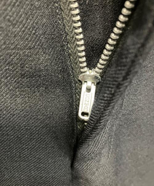 不明（フメイ）不明 (フメイ) 60s CONMARジップ ウールギャバ？ ヴィンテージスラックス ブラック サイズ:W30の古着・服飾アイテム