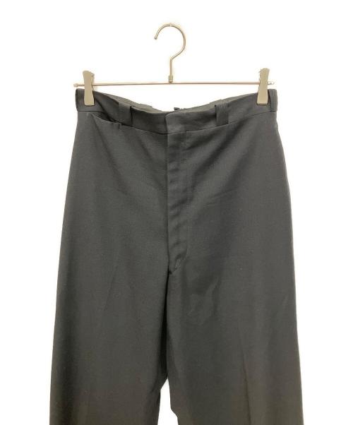 不明（フメイ）不明 (フメイ) 60s CONMARジップ ウールギャバ？ ヴィンテージスラックス ブラック サイズ:W30の古着・服飾アイテム