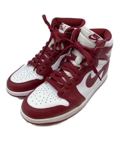 NIKE（ナイキ）NIKE (ナイキ) ジョーダン 1 レトロ ハイ OG ハイカットスニーカー ボルドー×ホワイト サイズ:27cmの古着・服飾アイテム