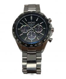SEIKO（セイコー）の古着「電波ソーラー SSブレスレット クロノグラフ」｜ブラック
