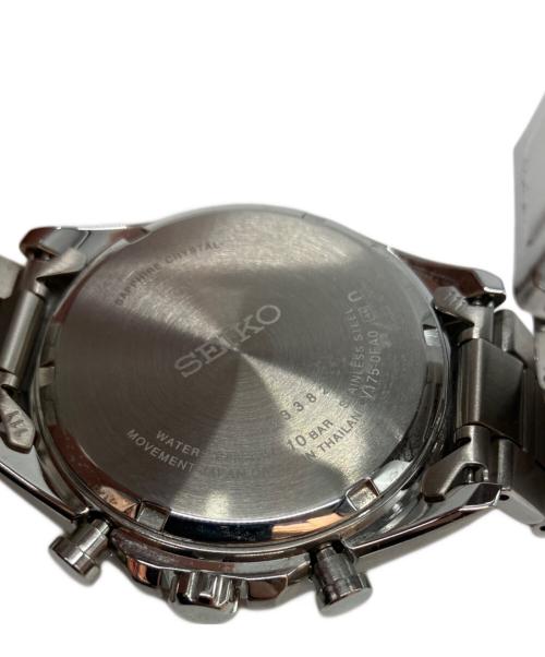 SEIKO（セイコー）SEIKO (セイコー) 電波ソーラー SSブレスレット クロノグラフ ブラックの古着・服飾アイテム