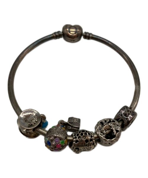 PANDORA（パンドラ）PANDORA (パンドラ) disneyコラボャーム付き Logo Heart Clasp Bangleの古着・服飾アイテム
