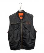 AFBエーエフビー）の古着「PEACE MA-1 VEST 中綿ベスト」｜ブラック