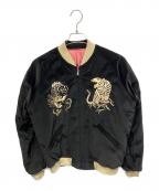 TAILOR東洋テーラートウヨウ）の古着「WHITE TIGER×LANDSCAPE 別珍 VELVETEEN SOUVENIR JACKET」｜ブラック