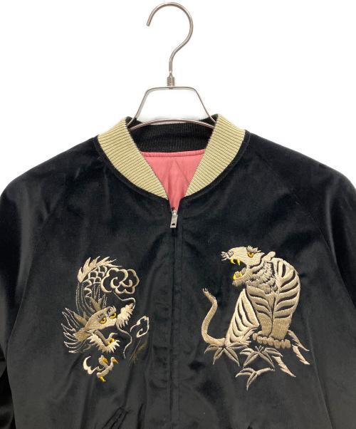 TAILOR東洋（テーラートウヨウ）TAILOR東洋 (テーラートウヨウ) WHITE TIGER×LANDSCAPE 別珍 VELVETEEN SOUVENIR JACKET ブラック サイズ:Mの古着・服飾アイテム