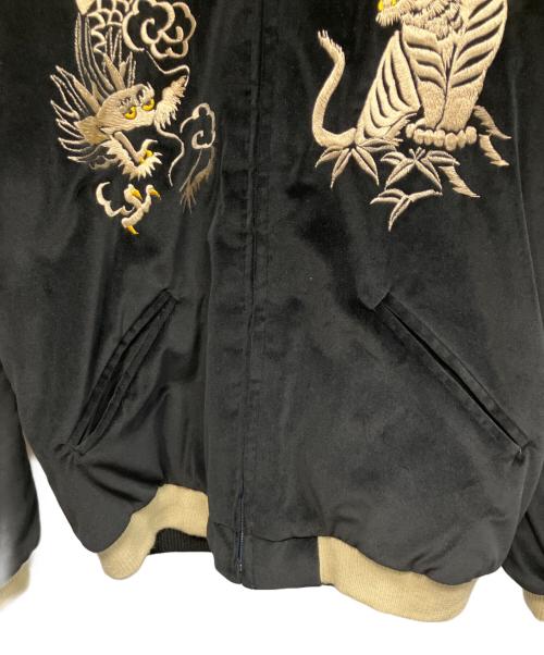 TAILOR東洋（テーラートウヨウ）TAILOR東洋 (テーラートウヨウ) WHITE TIGER×LANDSCAPE 別珍 VELVETEEN SOUVENIR JACKET ブラック サイズ:Mの古着・服飾アイテム