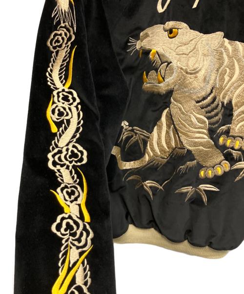 TAILOR東洋（テーラートウヨウ）TAILOR東洋 (テーラートウヨウ) WHITE TIGER×LANDSCAPE 別珍 VELVETEEN SOUVENIR JACKET ブラック サイズ:Mの古着・服飾アイテム
