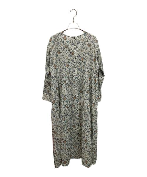 BEARDSLEY（ビアズリー）BEARDSLEY (ビアズリー) 花更紗プリント 長袖ワンピース ベージュ サイズ:Freeの古着・服飾アイテム