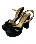 PRADAプラダ）の古着「スウェード ハイヒールサンダル」｜ブラック
