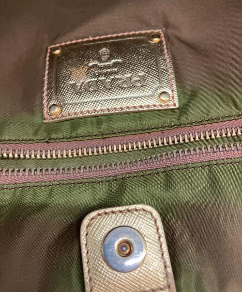 PRADA（プラダ）PRADA (プラダ) 165 ナイロントートバッグ アイボリー×ゴールドの古着・服飾アイテム