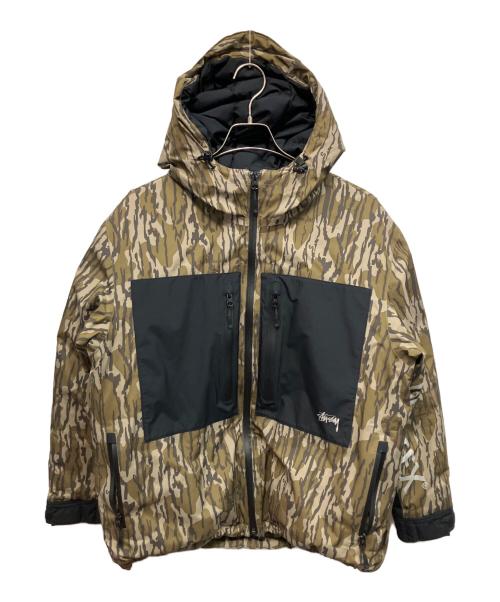 stussy（ステューシー）stussy (ステューシー) GORE-TEX PRODUCTS DOWN PARKA ダウンジャケット ブラック×カーキ サイズ:Sの古着・服飾アイテム