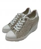 DIANAダイアナ）の古着「ヒールアップスニーカー」｜ゴールド