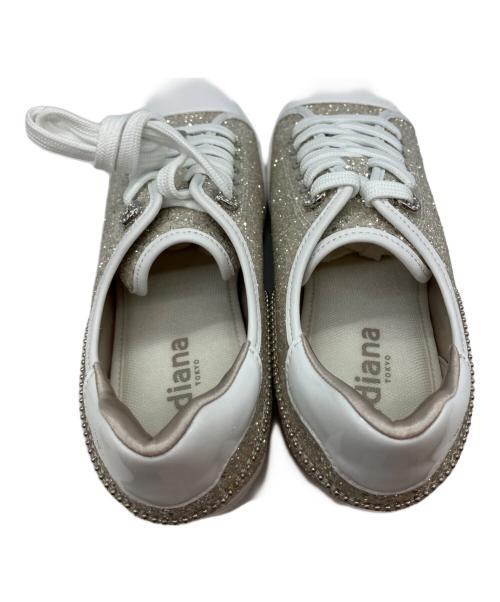 DIANA（ダイアナ）DIANA (ダイアナ) ヒールアップスニーカー ゴールド サイズ:24cmの古着・服飾アイテム