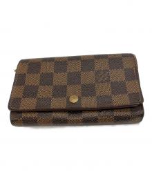 LOUIS VUITTON（ルイ ヴィトン）の古着「ダミエ 2つ折り財布」｜ブラウン