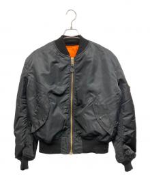 ALPHA（アルファ）の古着「TALONファスナー MA-1ジャケット」｜ブラック
