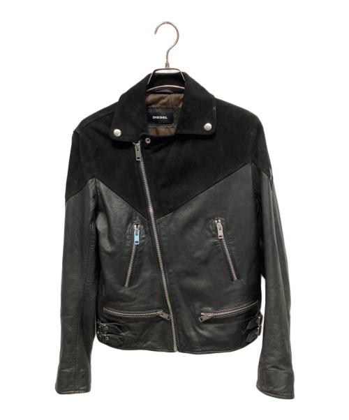 DIESEL（ディーゼル）DIESEL (ディーゼル) ダブルライダースジャケット ブラック サイズ:Lの古着・服飾アイテム