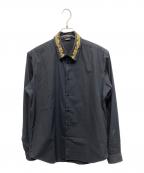 VERSACEヴェルサーチェ）の古着「BAROCCO EMBROIDERED SHIRT 長袖シャツ」｜ブラック