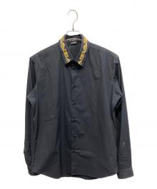 VERSACE（ヴェルサーチェ）の古着「BAROCCO EMBROIDERED SHIRT 長袖シャツ」｜ブラック