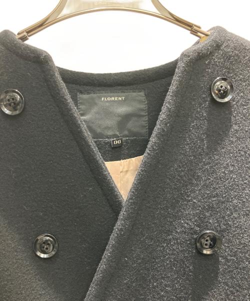 FLORENT（フローレント）FLORENT (フローレント) ノーカラージャケット ブラック サイズ:SIZE 0の古着・服飾アイテム