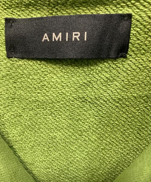 AMIRI（アミリ）AMIRI (アミリ) MAロゴショットガンダメージフルジップパーカー カーキ サイズ:Lの古着・服飾アイテム