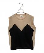6(ROKU) BEAUTY&YOUTHロク ビューティーアンドユース）の古着「薄手ニット」｜ベージュ×ブラック