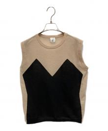 6(ROKU) BEAUTY&YOUTH（ロク ビューティーアンドユース）の古着「薄手ニット」｜ベージュ×ブラック