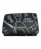 BALENCIAGAバレンシアガ）の古着「グラフィティ コンパクトウォレット」｜ブラック