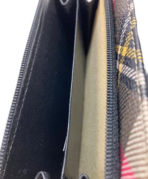 Vivienne Westwood（ヴィヴィアンウエストウッド）Vivienne Westwood (ヴィヴィアンウエストウッド) タータンチェック ラウンドファスナー 長財布 オリーブ×ピンクの古着・服飾アイテム