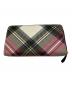 Vivienne Westwood (ヴィヴィアンウエストウッド) タータンチェック ラウンドファスナー 長財布 オリーブ×ピンク：6000円