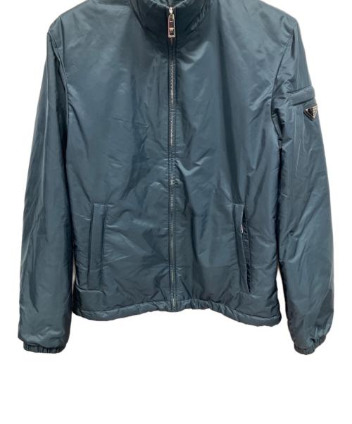 PRADA（プラダ）PRADA (プラダ) トライアングルプレートブルゾン ネイビー サイズ:46の古着・服飾アイテム