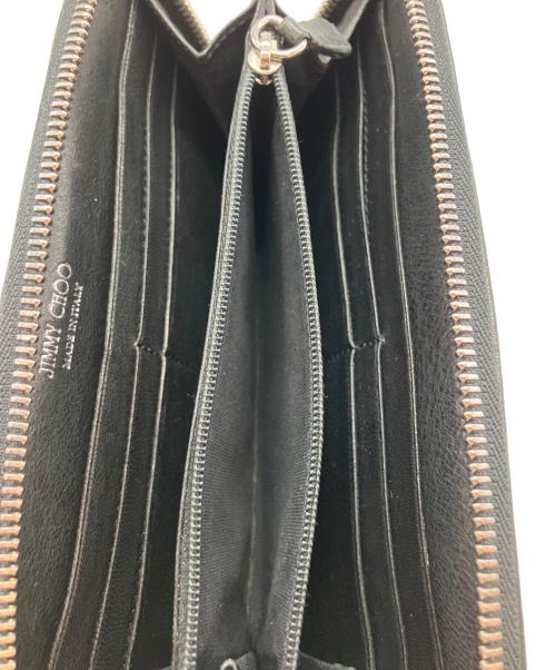 JIMMY CHOO（ジミーチュウ）JIMMY CHOO (ジミーチュウ) スタースタッズ ラウンドファスナー 00TXKN 長財布 ブラックの古着・服飾アイテム