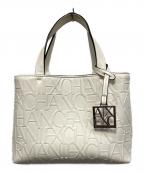 ARMANI EXCHANGEアルマーニ エクスチェンジ）の古着「オールオーバーエンボスロゴミニトートバッグ トートバッグ」｜ホワイト