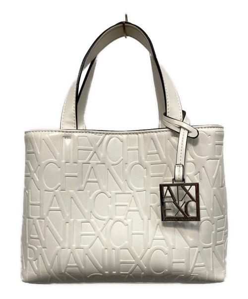 ARMANI EXCHANGE（アルマーニ エクスチェンジ）ARMANI EXCHANGE (アルマーニ エクスチェンジ) オールオーバーエンボスロゴミニトートバッグ トートバッグ ホワイトの古着・服飾アイテム