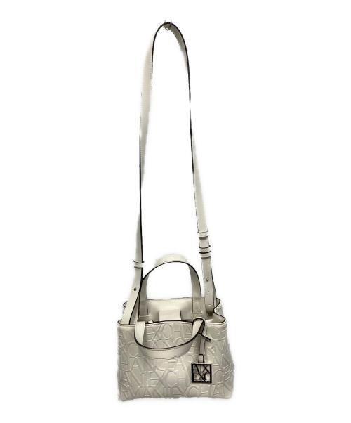 ARMANI EXCHANGE（アルマーニ エクスチェンジ）ARMANI EXCHANGE (アルマーニ エクスチェンジ) オールオーバーエンボスロゴミニトートバッグ トートバッグ ホワイトの古着・服飾アイテム