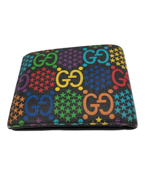 GUCCI（グッチ）GUCCI (グッチ) GGサイケデリック 2149  2つ折り財布 ブラックの古着・服飾アイテム