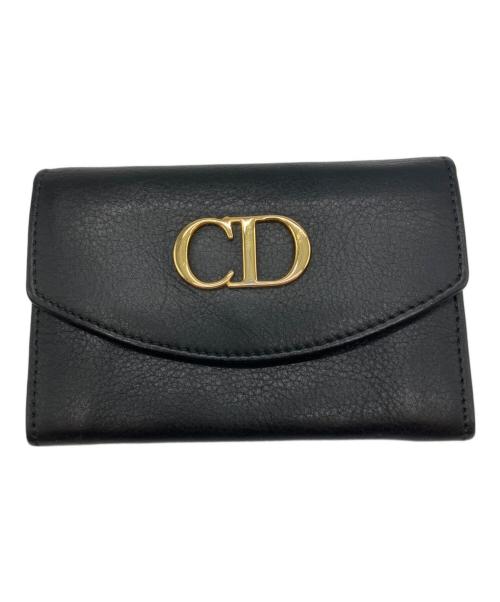 Christian Dior（クリスチャン ディオール）Christian Dior (クリスチャン ディオール) CD コンパクトウォレット ブラックの古着・服飾アイテム