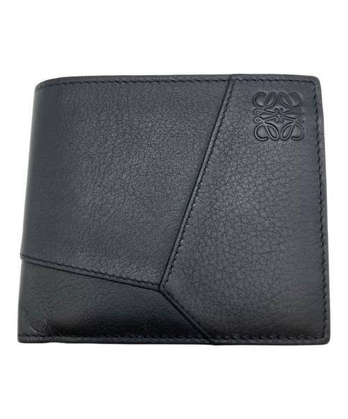 LOEWE（ロエベ）LOEWE (ロエベ) パズルバイフォールドコインウォレット(クラシックカーフ）062436 2つ折り財布 ブラックの古着・服飾アイテム