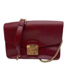 FURLA（フルラ）の古着「メトロポリス チェーンショルダーバッグ」｜レッド