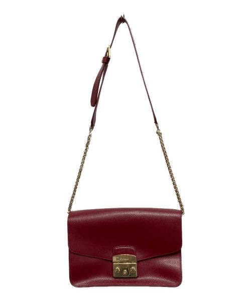 FURLA（フルラ）FURLA (フルラ) メトロポリス チェーンショルダーバッグ レッドの古着・服飾アイテム
