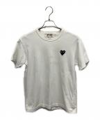PLAY COMME des GARCONSプレイコムデギャルソン）の古着「BLACK HEART 半袖カットソー」｜ホワイト