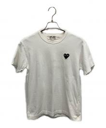 PLAY COMME des GARCONS（プレイコムデギャルソン）の古着「BLACK HEART 半袖カットソー」｜ホワイト