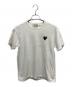 PLAY COMME des GARCONS（プレイコムデギャルソン）の古着「BLACK HEART 半袖カットソー」｜ホワイト